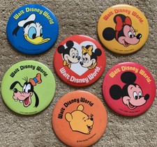 Walt Disney World Pin Back Buttons ~ 1980's