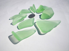 Sea Glass, Collection of Unique Shaped Thick Light Green