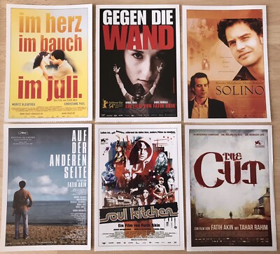 6 Cinema Filmkarten zu Filmen von Fatih Akin+Postkarte zu Gegen die Wand gratis