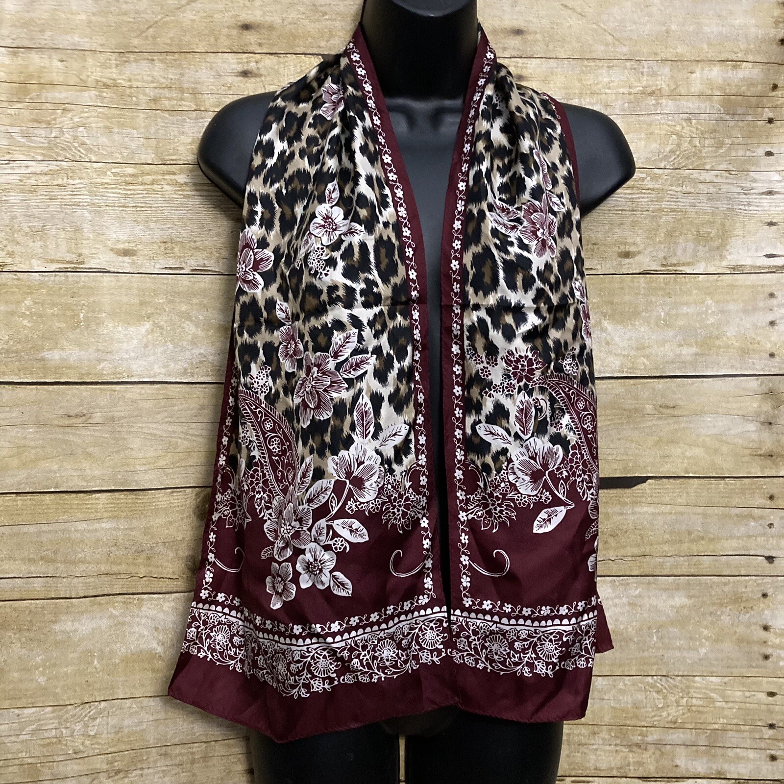 Adrienne Landau Studio Rectangular Silk Scarf Ani… - image 1