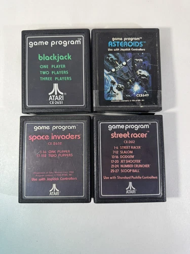 LOT OF 4 Atari Game Program (Blackjack-Asteroids-Space Invaders-Street Racer)