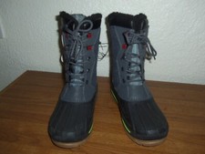 Swiss Tech Snow Winter Duck Boots Small Boys Size 2 Black Gray Waterproof