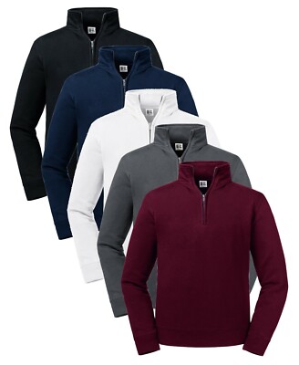Russell Authentisch Halb Quarter Reißverschluss Sweatshirt Mit Upright Kragen XS