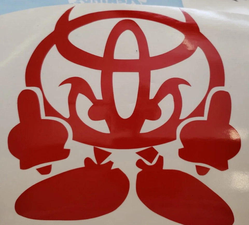 STICKYADDICTION Red Toyota Devil die cut vinyl decal sticker car window