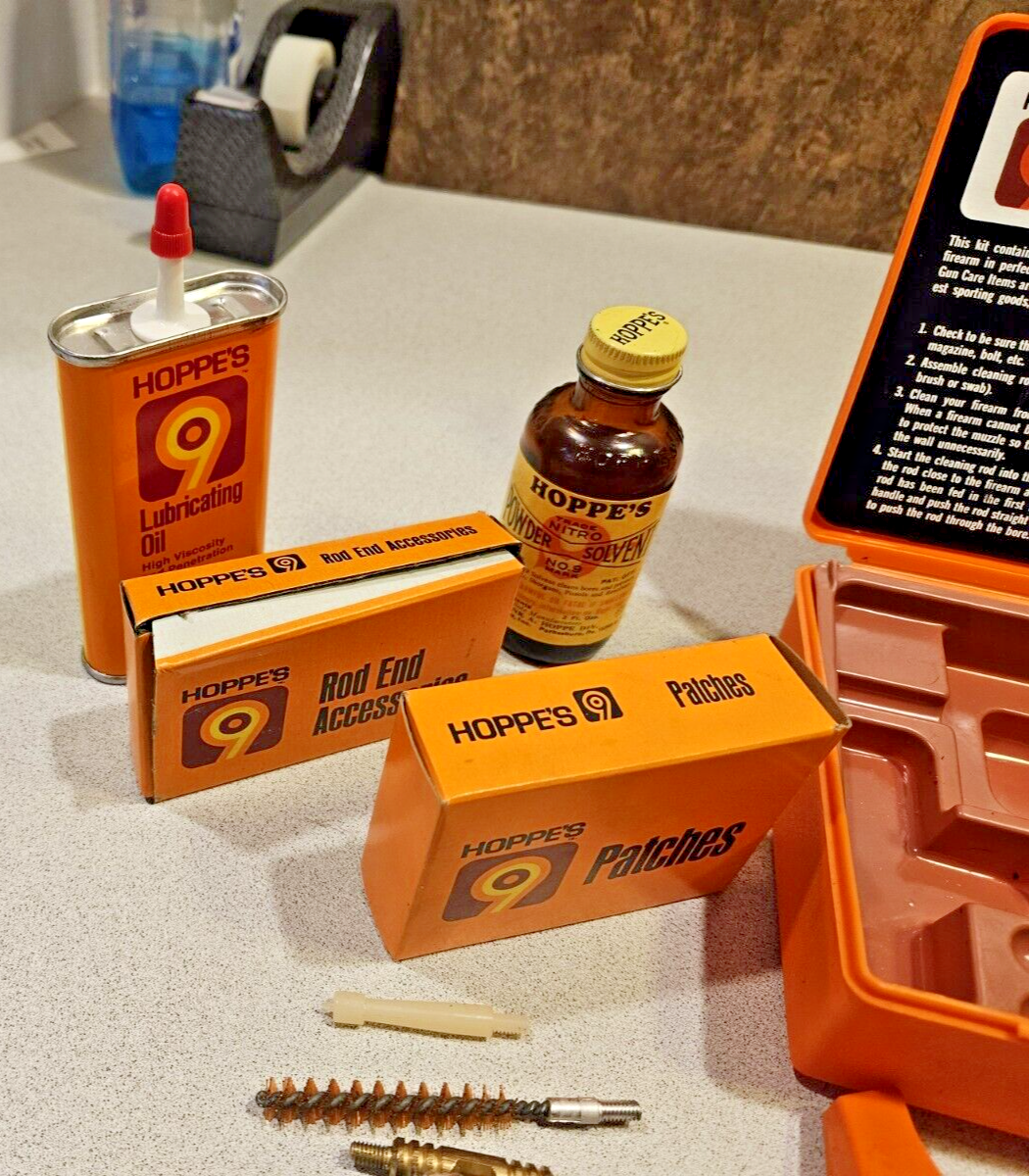 Vintage Hoppe's 9 Gun Cleaning Kit & Original Storage Box