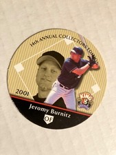 Milwaukee brewers jeromy burnitz 2001 playoff circular baseball card cscan