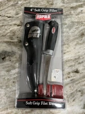 Rapala 4" Soft Grip Fillet Knife With Sheath And Sharpener BP704SH1 NEW