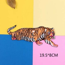 tiger large w 7.5" x h 3" Patch Iron On Embroidered Applique B123
