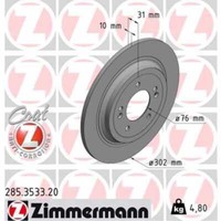 Zimmermann 2X Bremsscheibe Hinten Ø302 Mm FüR Hyundai Tucson TLE 1.6 Gdi 2.0