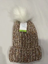 TIME AND TRU Beanie Faux Fur Lined Hat One Size