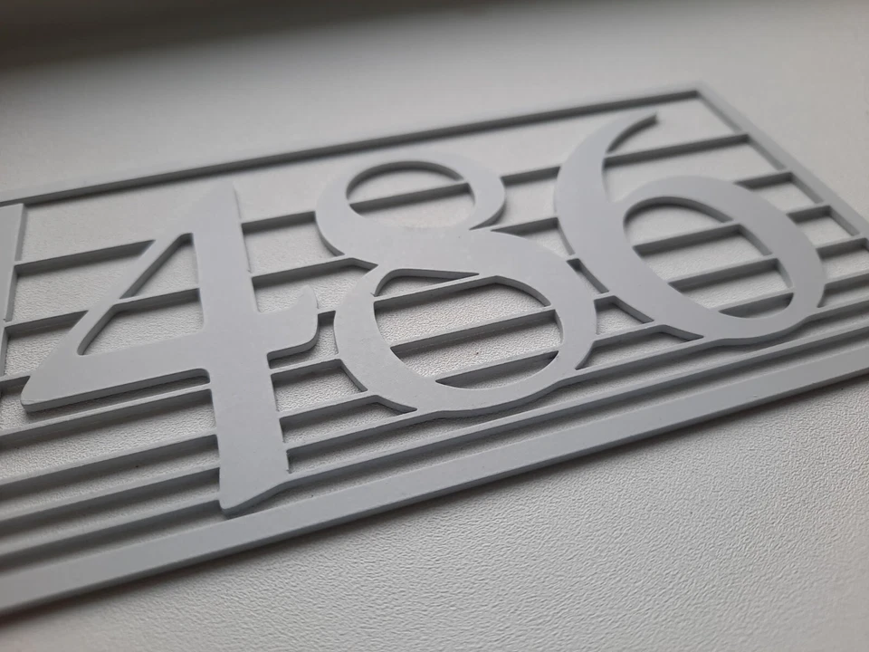 Intel 486 i486 big steel laser cut logo 200mm x 86mm x 1,4mm - Image 4 of 4