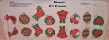 Fabric Panel Christmas Ornaments 8 Red Green Calico Patchwork WAMSUTTA 4-5" High