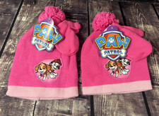 Set Of 2 Nickelodeon Paw Patrol Hat Gloves Set Kids Beanie Mittens Girls NWT