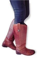 Frye Women's Billy Pull On Riding Campus Boot in Cognac Size 6