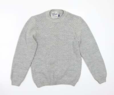Topman Herren Pullover Grau Rundhals Acrylmischung Größe S