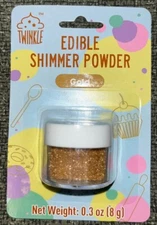 Twinkle Edible Gold Glitter Shimmer Dust .3 Oz NEW High Quality, Cake Decorating