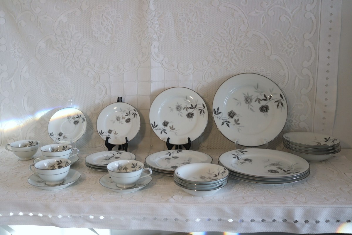 NORITAKE ROSAMOR 5851S JAPAN 28 Piece Set Piece Place Setting Service for 