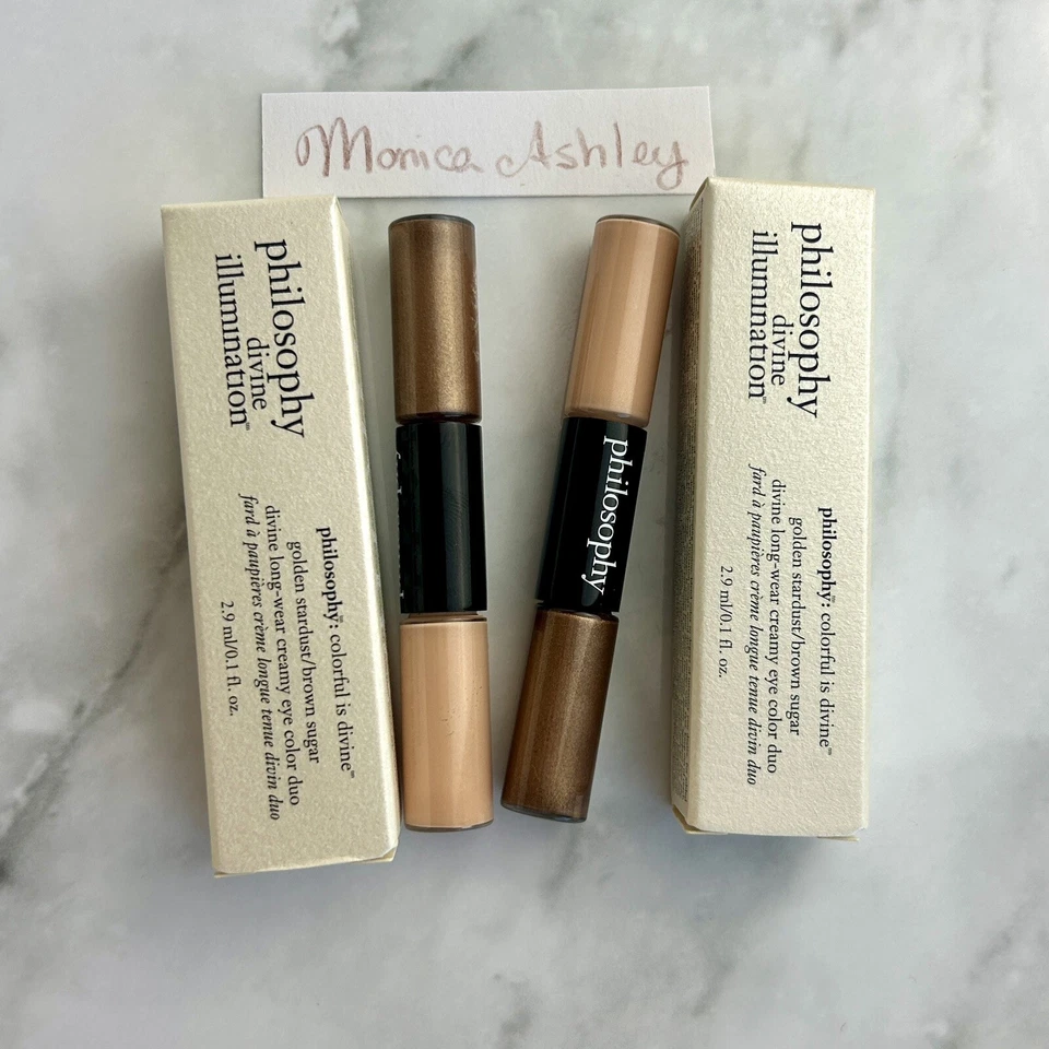 2X Filosofía Iluminación Divina, Largo Uso Cremoso Color de Ojos Dúo Stick en Caja Foto 3 de 4