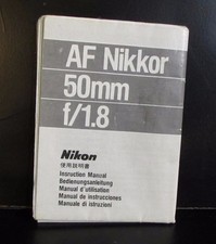Used Nikkor AF 50mm f1.8 Lens Guide Owner Manual O401410
