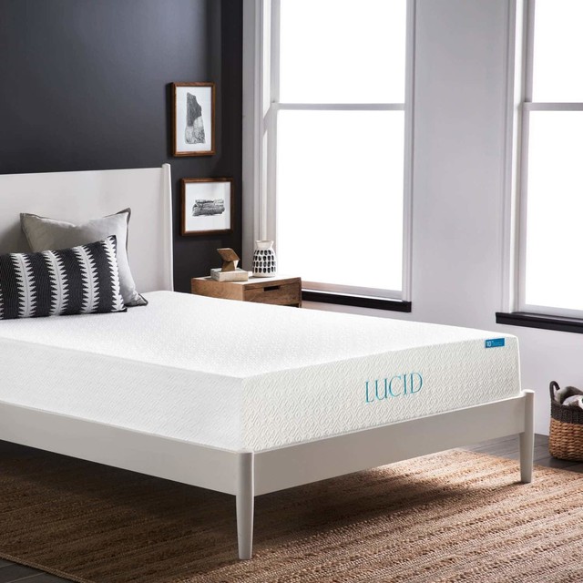 Amazon Com Lucid 10 Inch 2019 Gel Memory Foam Mattress Medium