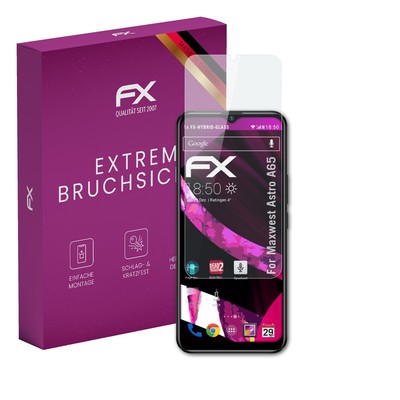 atFoliX Glasfolie für Maxwest Astro A65 Displayfolie 9H Schutzpanzer