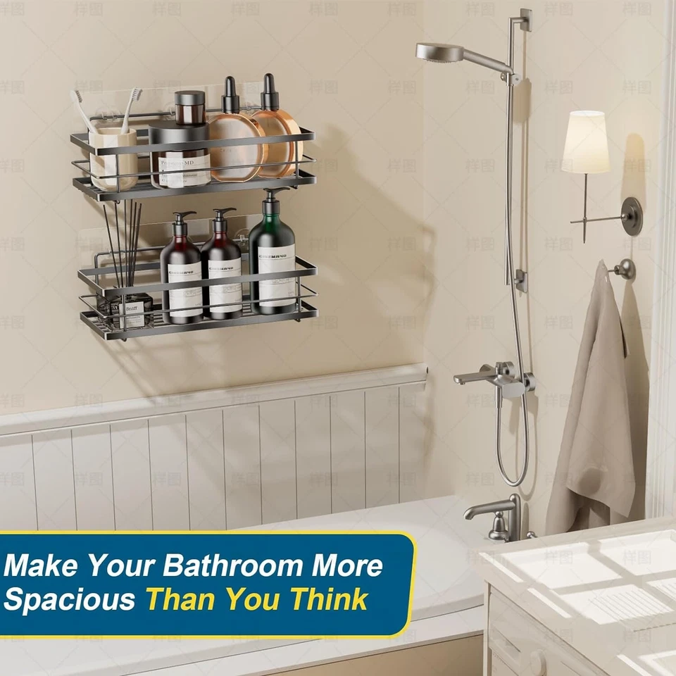 3 Pack Shower Caddy Shelf Bathroom Basket Bath Storage Holder Organizer Rack NEW - Image 2 of 4