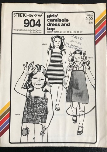 2 Sewing Patterns Children's Summer Sport Tops Sun Dress Camisole Uncut - Picture 3 of 3