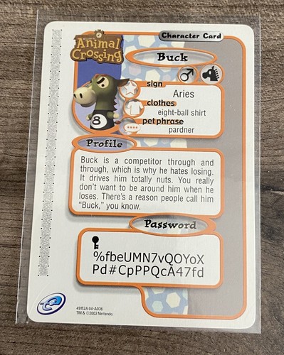 Animal Crossing Nintendo Cards 033 Chevre 034 Bangle 036 Buck 269 Wart Jr 268 - Picture 7 of 11