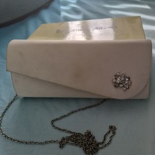 Benjamin Adams Satin Clutch - Abendtasche Elfenbein Diamanté