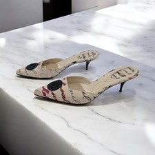 Vintage Y2K Chanel Script-Print CC Logo Women  s Mules Size 38