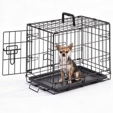 Dog Crate - 18 Inch Small Single Door Portable Puppy Dog Cage, Metal Wire Pet...