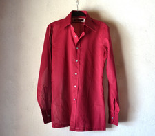Christian Dior burgundy batiste cotton 70s/80s button down collar shirt.size 39