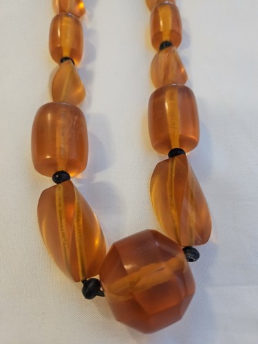 Vintage ART DECO Graduated Statement Necklace Amber Coleur (#9) - Picture 6 of 9
