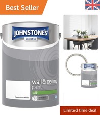Acrylic Vinyl Silk Emulsion Paint in Brilliant White, 5L – Ideal for Interiors 6.00 per litre