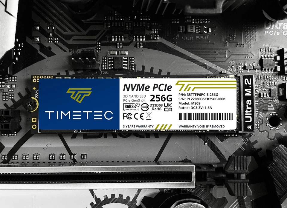 256GB SSD NVMe PCIe Gen3x4 8Gb/s M.2 2280 3D NAND High Performance SLC Cache ... - Image 3 of 4