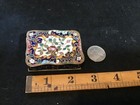 RARE VTG Artist Signed R B Antique Brass Cloisonne Flip Top Match Safe Vesta Box
