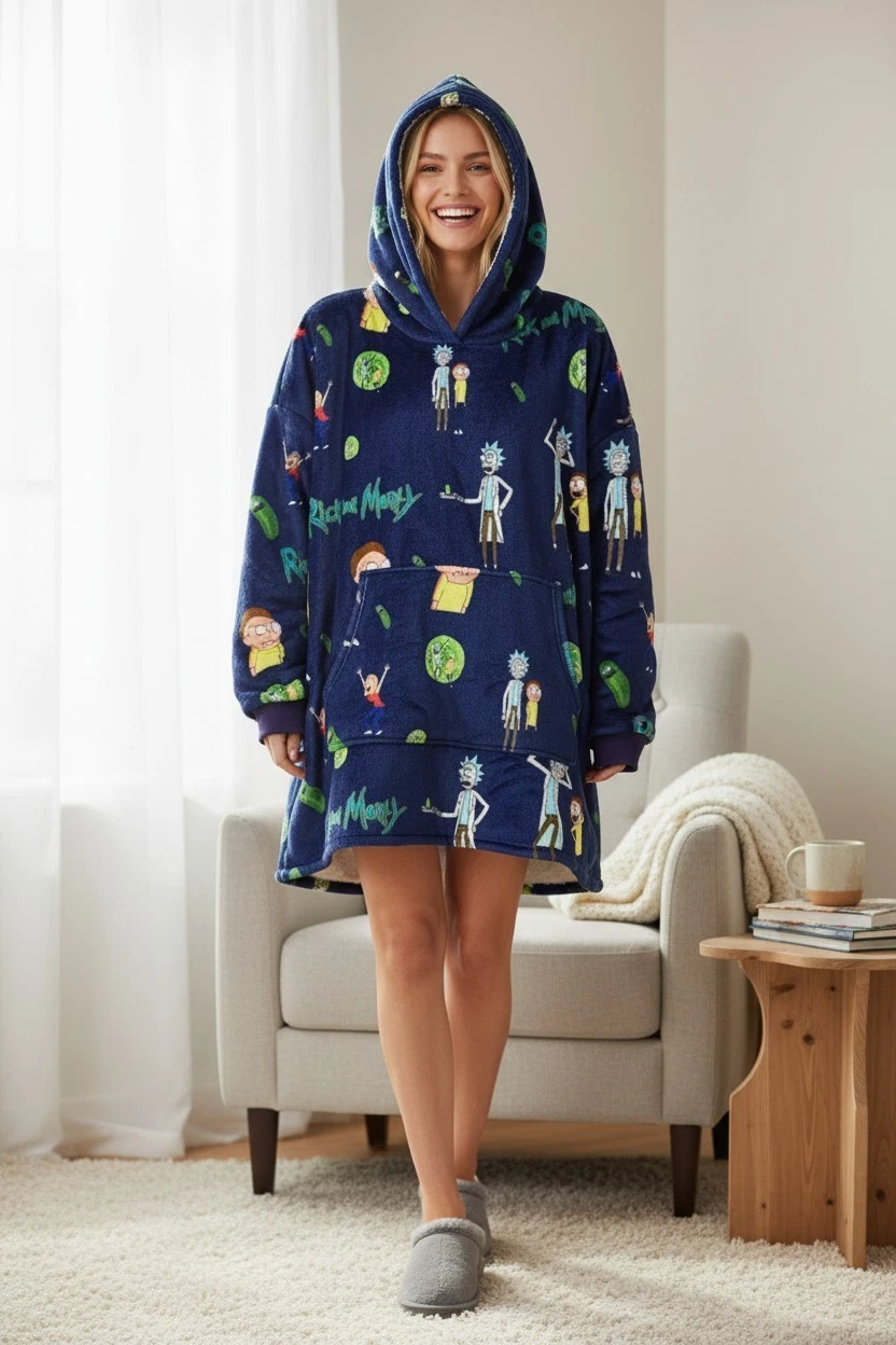 Rick & Rickandmorty Blanket Hoodie