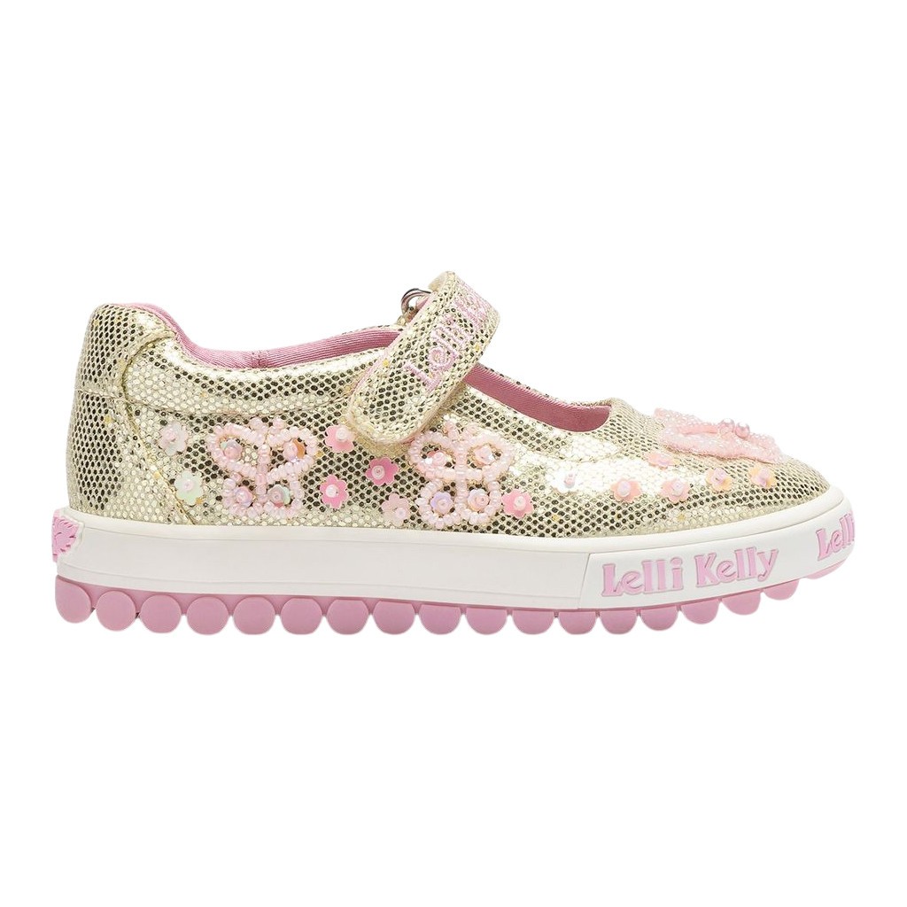 Lelli Kelly Emerald Glitter Mary Jane Girls Butterfly Dolly Shoes LK5420