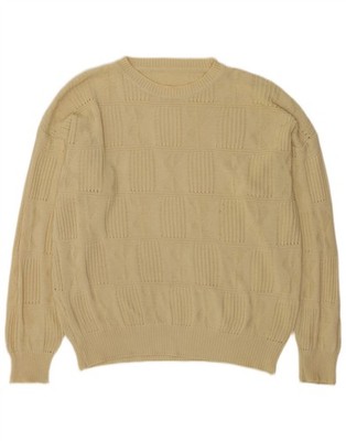 Vintage Herren Rundhals Pullover Pulli XL Gelb DR09