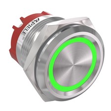 22mm Latching Push Button Switch 12V On Off Stainless Steel Shell with LED, W...