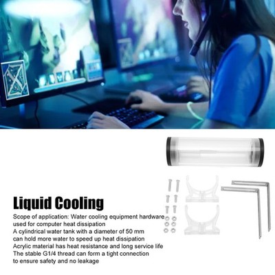 Liquid Cooling 3 Holes G1/4 Threaded Connection Acrylic Heat Dissipation SET