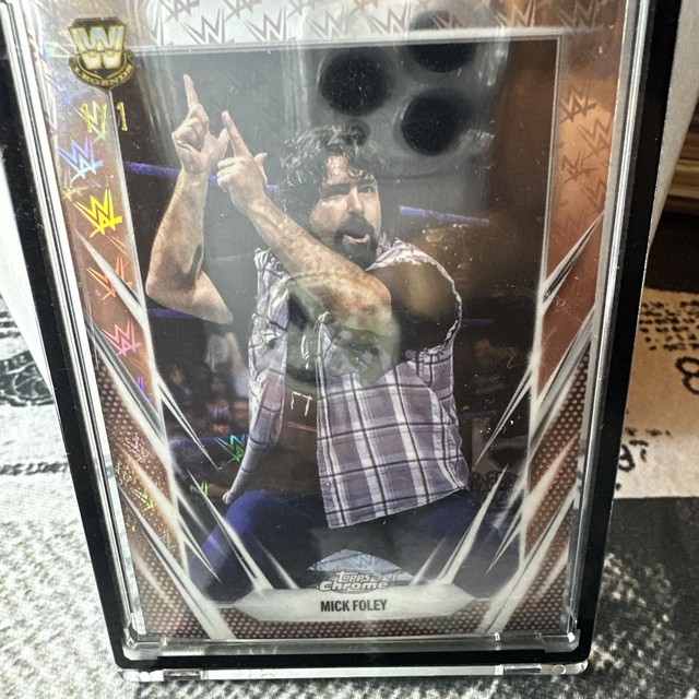 2026 Topps Chrome WWE Logofractor Mick Foley Rose Gold Refractor #1/1