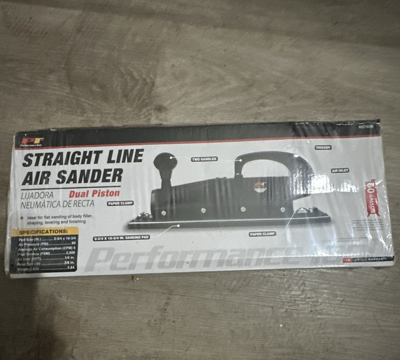 Performance Tool M5700B Straight Line Air Sander, Dual Piston, 90 PSI, 16-3/4"