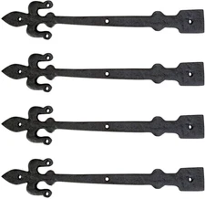 Black Wrought Iron Garage Door Decorative Hardware Fleur De Lis Design 12 In. Ru