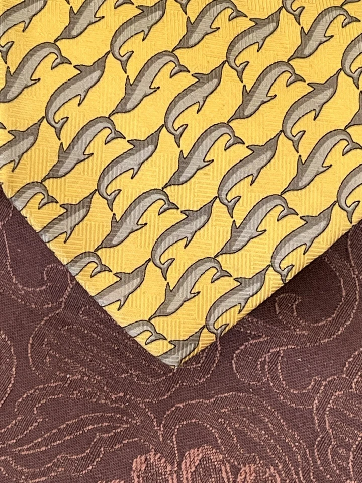 Corbata amarilla Robert Talbot Best Of Class Nordstrom para hombre de colección Silk Dolphins EE. UU. 60’ Foto 3 de 4