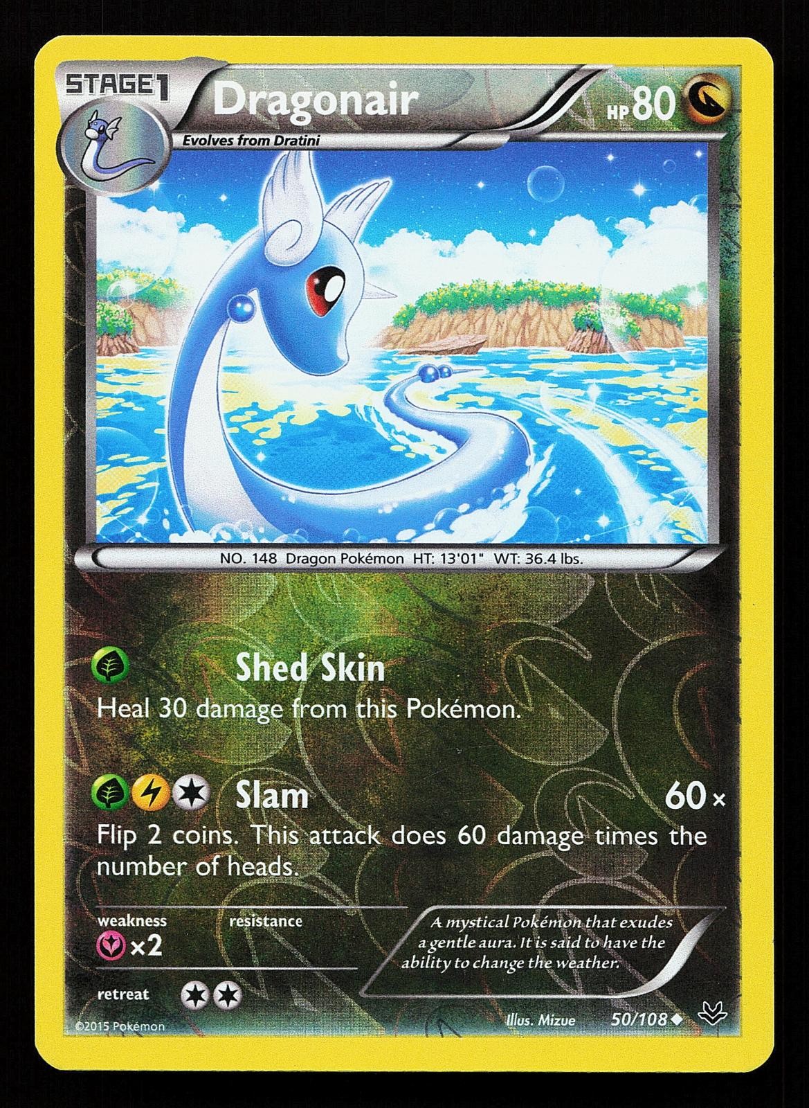 Dragonair 50/108 Reverse Holo Uncommon Roaring Skies Pokemon Card