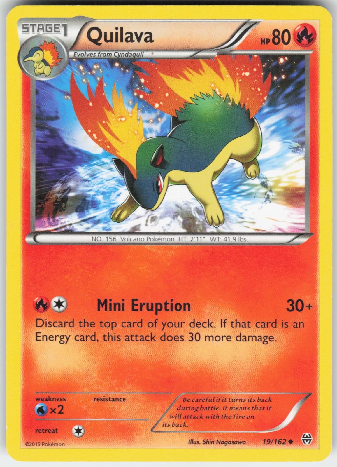 Quilava 19/162 Uncommon BREAKthrough Pokemon Lightly Played