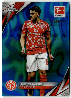 Topps Chrome Bundesliga 2025 No. 70 Nadiem Amiri Blue Refractor 40/150