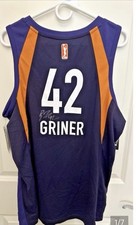 Autographed Nike WNBA Phoenix Mercury Brittney Griner #42 Jersey Purple/Orange L