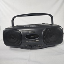 Vintage Sharp QT-CD44 AM/FM Radio CD not working Cassette Player Recorder READ  